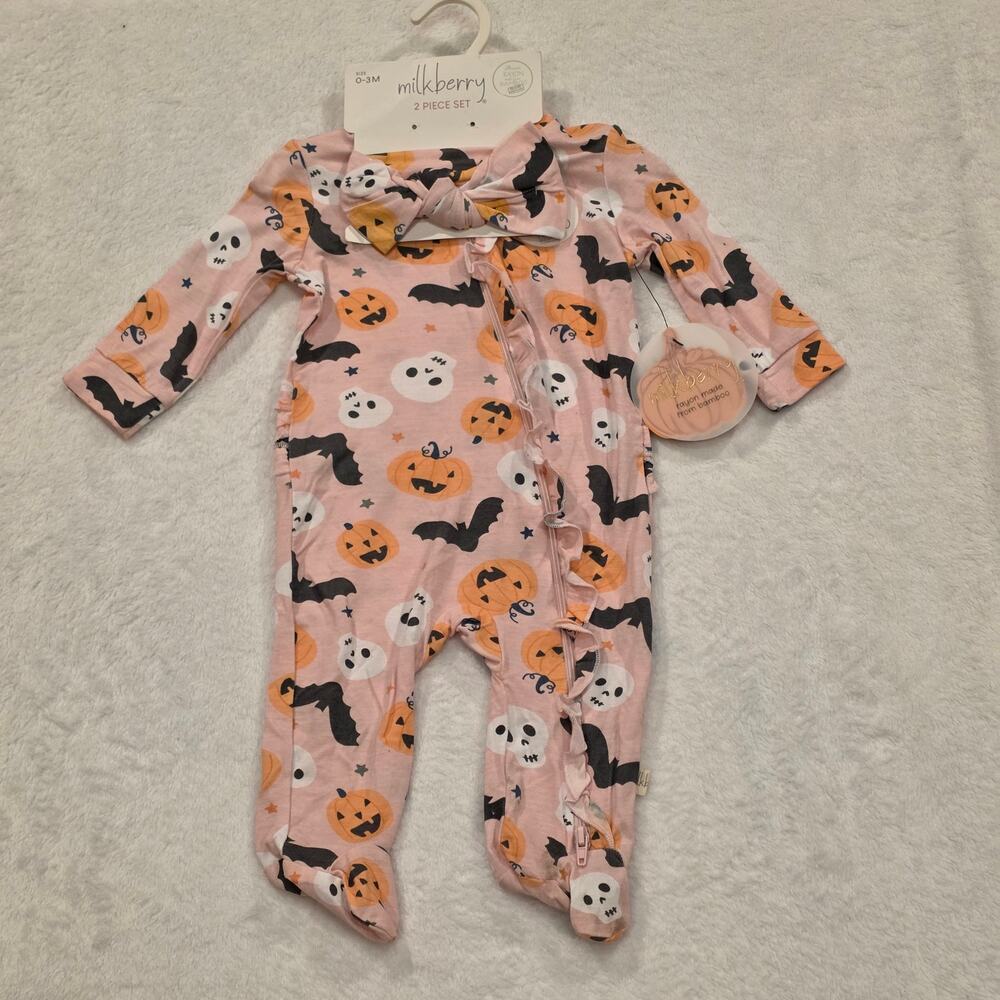 Milkberry Baby Halloween Footed Sleeper Pajamas Size 0-3M